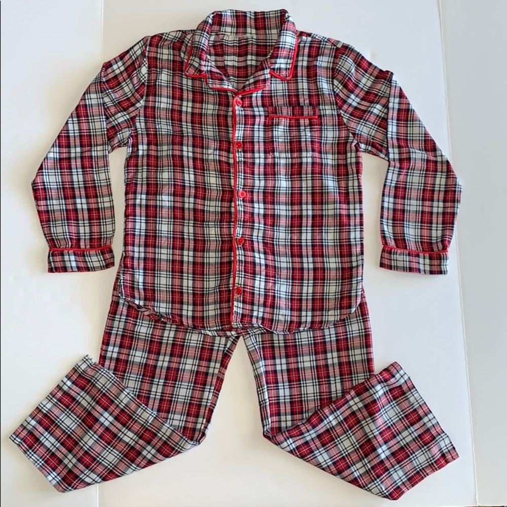 Red plaid Pajama set LS top and pants 10